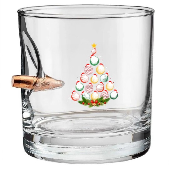 Matching Christmas Pajama Golf Balls Xmas Tree Bullet Whiskey Glasses