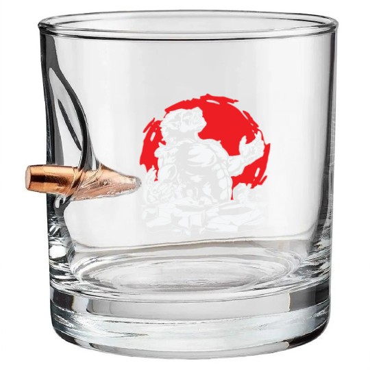 Halloween Monster Line Art Werewolf Horror Bullet Whiskey Glasses