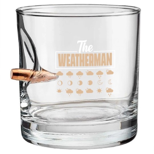 The Weatherman Meteorologist Meteorology Storm Bullet Whiskey Glasses