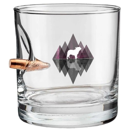 French Bulldog abstract - Geometry Dog Triangle Bullet Whiskey Glasses