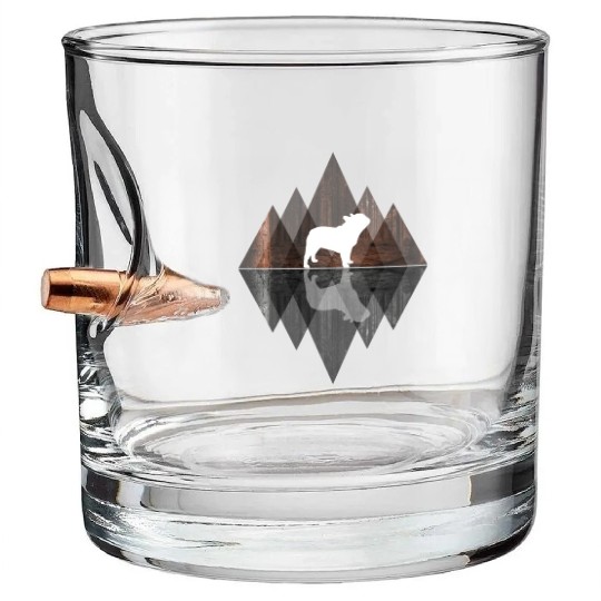French Bulldog abstract - Geometry Dog Triangle Bullet Whiskey Glasses
