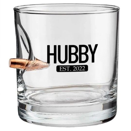 Hubby Est. 2022 Matching Couple Newlywed Marriedho Bullet Whiskey Glasses