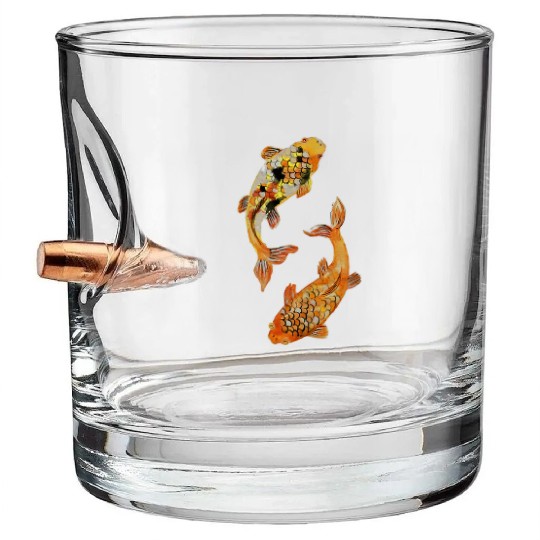 Aesthetic Japanese Koi Fish Nishikigoi Bullet Whiskey Glasses