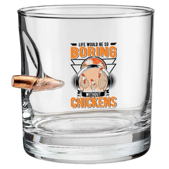 Chickens Gift Farmer Chicken Coop Bullet Whiskey Glasses