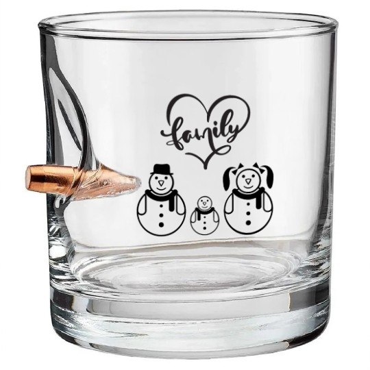 Love family heart Bullet Whiskey Glasses