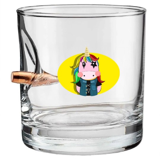 Unicorn Death Metal Bullet Whiskey Glasses