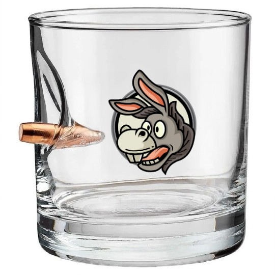 Funny Donkey Farmer Gift Bullet Whiskey Glasses