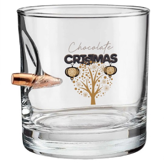 Chocolate Christmas Ornament Winter Tree Bullet Whiskey Glasses