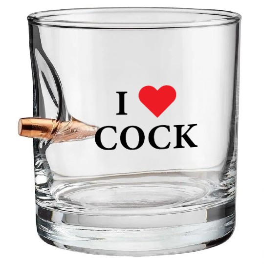 I Love Cock Bullet Whiskey Glasses