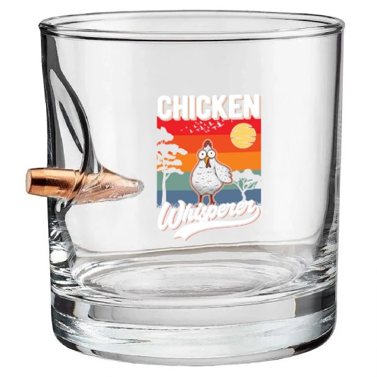 Chicken Whisperer Farmer Bullet Whiskey Glasses