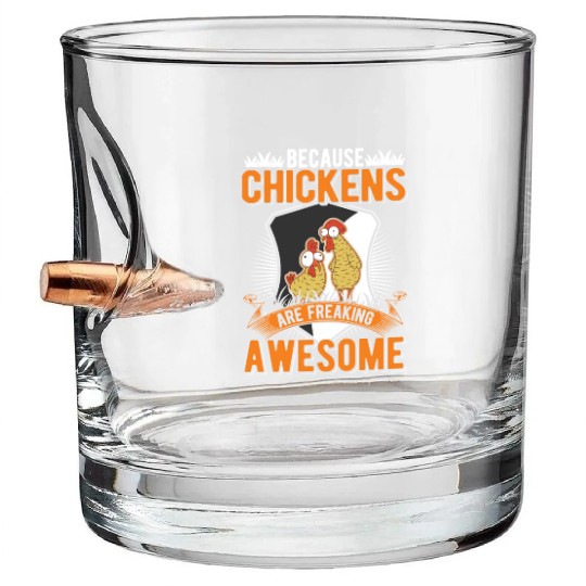 Chickens Farmer Chicken Coop Bullet Whiskey Glasses