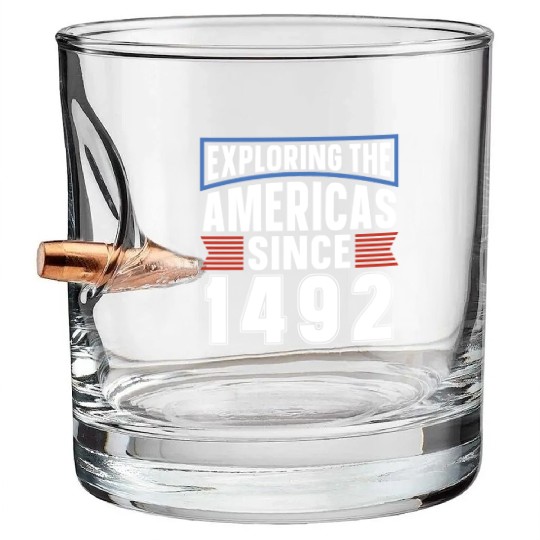 Columbus Day 1492 Bullet Whiskey Glasses