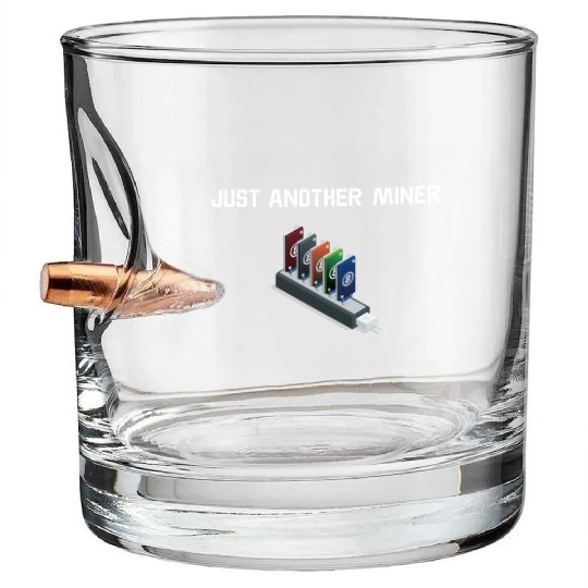 Bitcoin USB mining BTC logo Crypto lover Hodl Bullet Whiskey Glasses