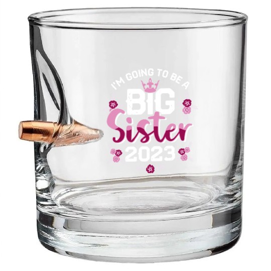 Big Sis 2023 - Big Sister Baby Family Birth Girl Bullet Whiskey Glasses