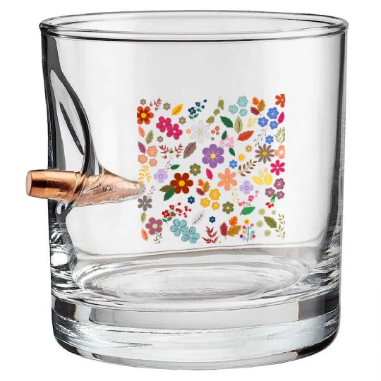 wildflowers Bullet Whiskey Glasses
