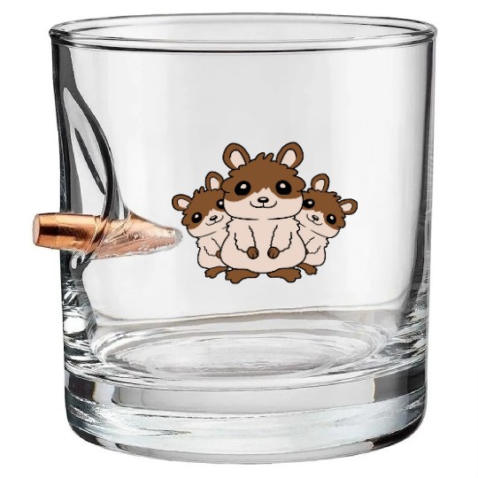 Crew hamster family kids Bullet Whiskey Glasses