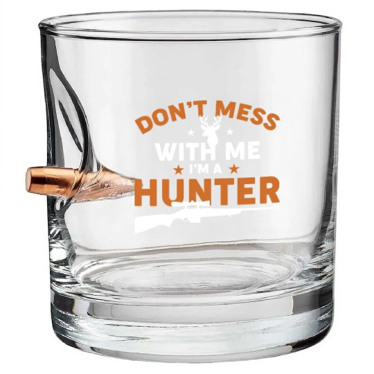 A Hunter Dad Gradpa Deer Hunting Gifts Bullet Whiskey Glasses