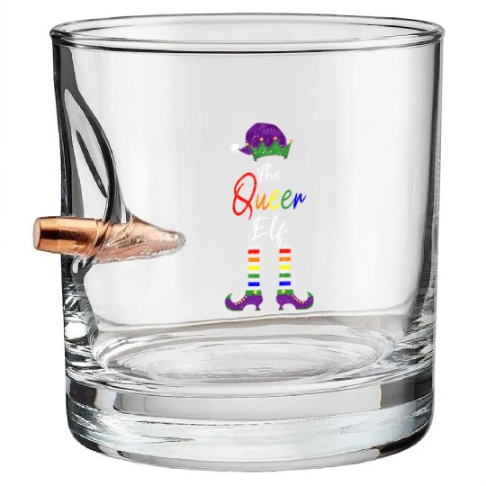 Queer Christmas Elf - LGBTQI Gay Pride Bullet Whiskey Glasses