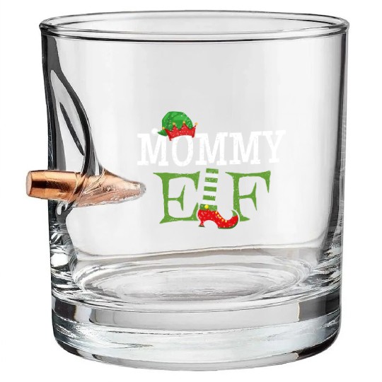 Mommy Christmas Elf Holiday Bullet Whiskey Glasses