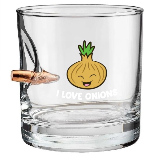 Onion - I love onions Bullet Whiskey Glasses