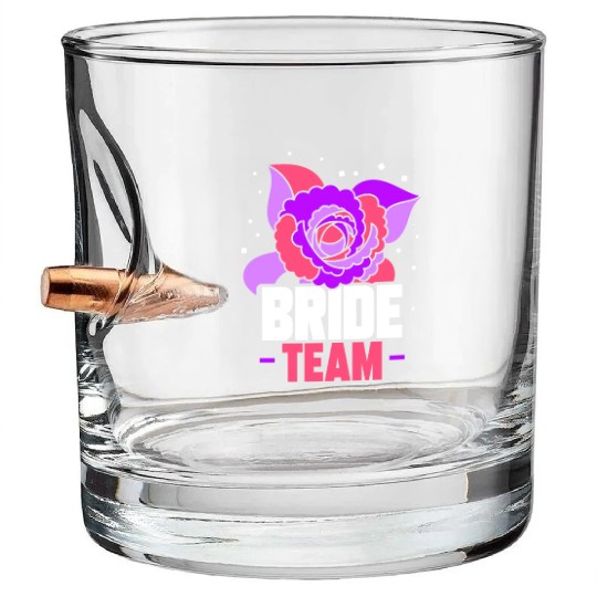 Bride Team Wedding Bachelorette Party Cute Bullet Whiskey Glasses