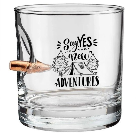 life is meant for good friends and great adventure Bullet Whiskey Glasses