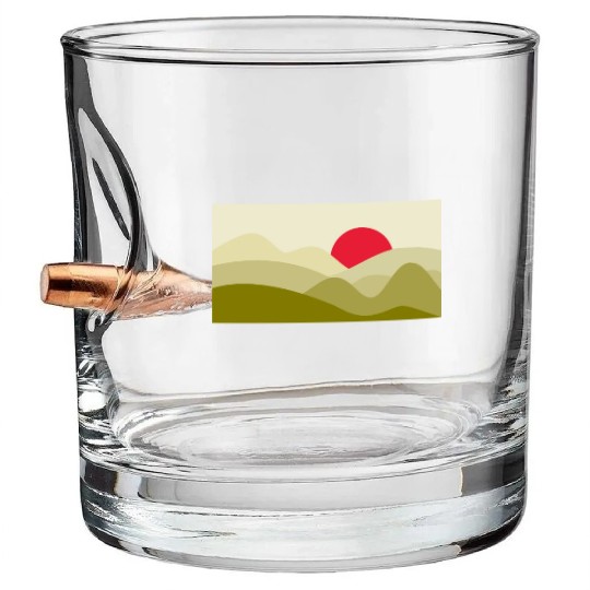 Minimalist Sun Olive Green Bullet Whiskey Glasses