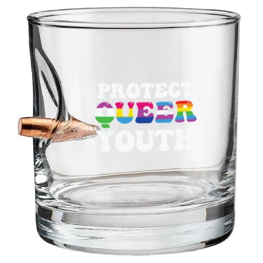 LBGT Flag Gay Pride Human Vintage Rainbow Bullet Whiskey Glasses