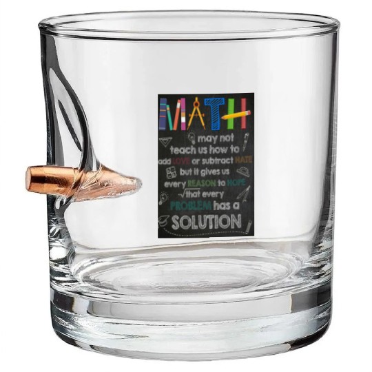 Math Knowledge Poster, Math Teachers Poster Bullet Whiskey Glasses