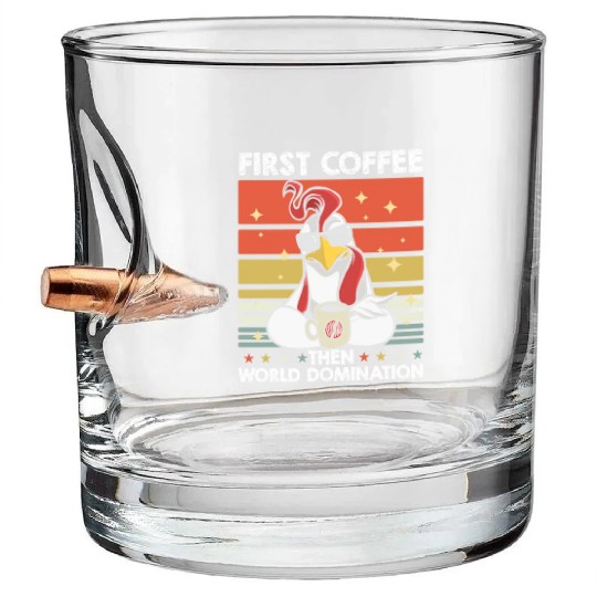Rooster Cock Coffee Sunglasses Bullet Whiskey Glasses