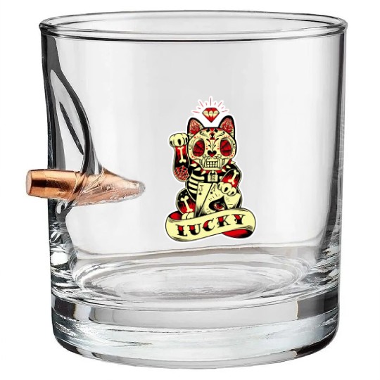 lucky cat Skull Candy Bullet Whiskey Glasses