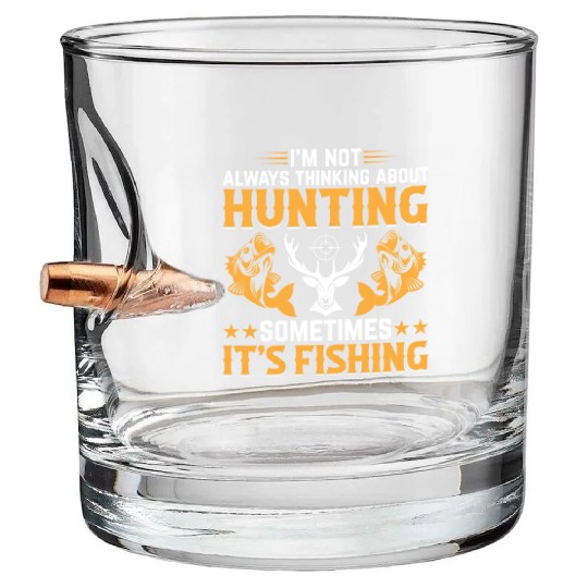 Deer Hunting Trout Fishing Fish Fishing - Deer Hun Bullet Whiskey Glasses