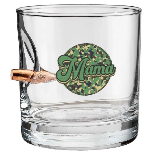 Camo Mama Bullet Whiskey Glasses, Camo sublimation design,