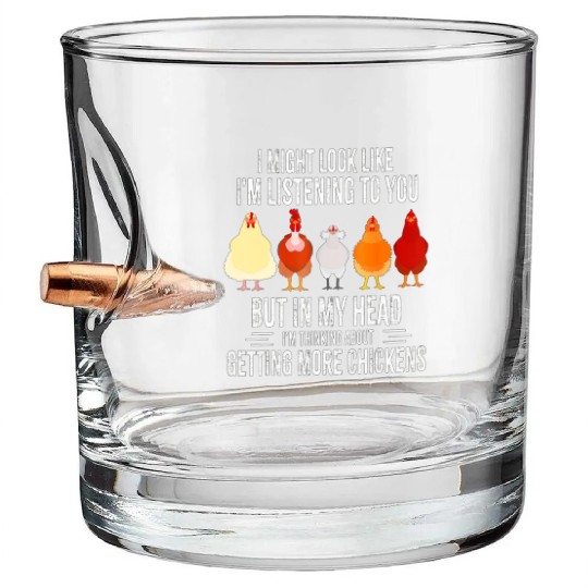 Chicken Farmer Women Men Getting A Lot Chickens Bullet Whiskey Glasses