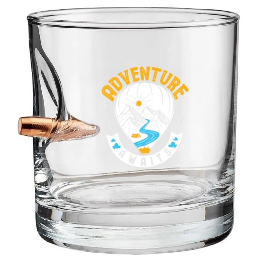 Adventure Awaits Hot Air Balloon Thrill Seeker Bullet Whiskey Glasses