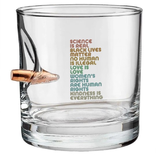 Vintage, Retro Science Is Real, Black Lives Matter Bullet Whiskey Glasses