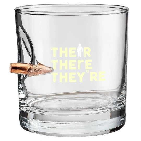 Their There They're English Teacher Grammar Bullet Whiskey Glasses
