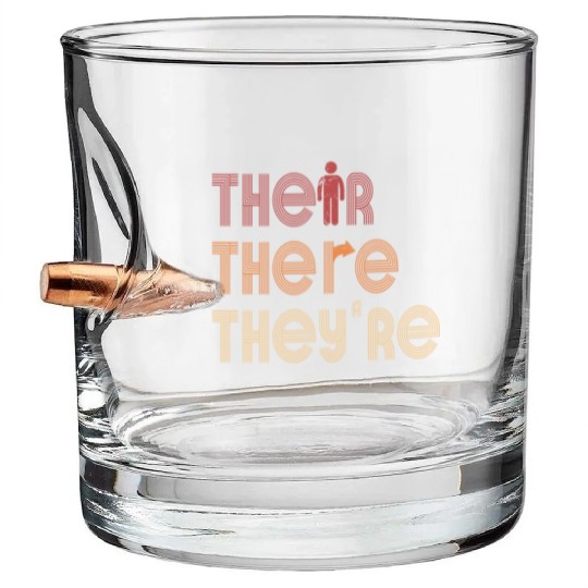 Their There They're English Teacher Grammar Bullet Whiskey Glasses