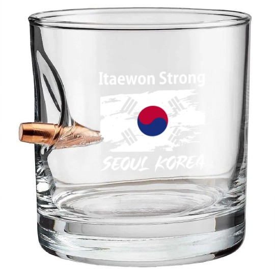 Pray For Korea Itaewon Strong Horror Halloween Bullet Whiskey Glasses