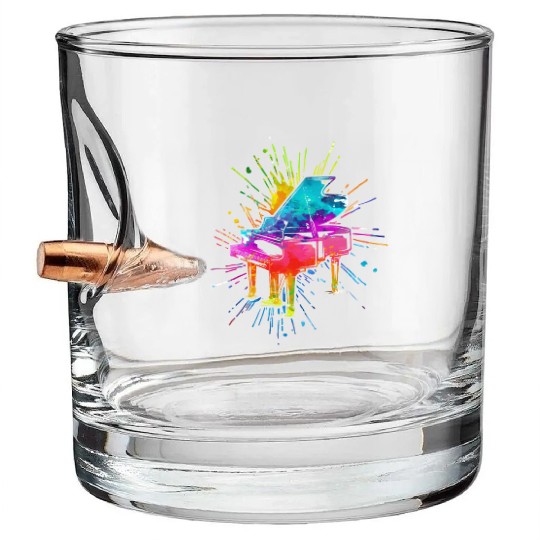 Piano, Pianist Bullet Whiskey Glasses