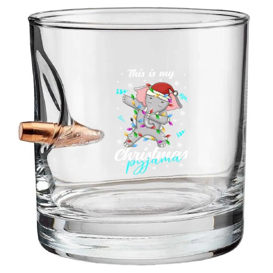 Winter Christmas Pyjama Elephant Bullet Whiskey Glasses