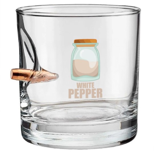 White Pepper Spice Flavor Food Cooking Bullet Whiskey Glasses