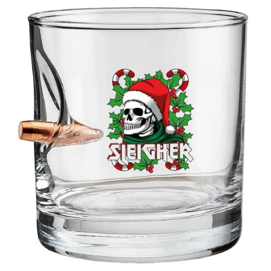 Sleigher Heavy Metal Santa Bullet Whiskey Glasses