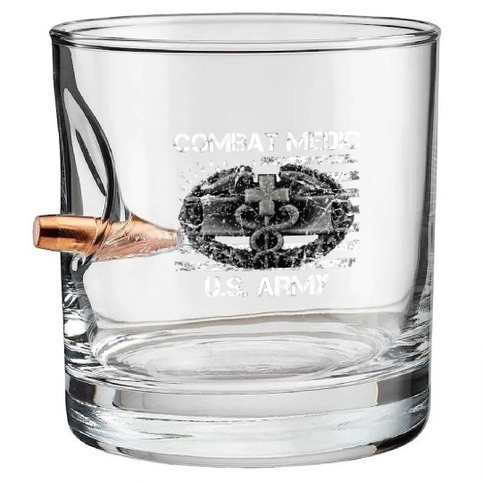 Us Army Combat Medic U.S Army Veteran Bullet Whiskey Glasses