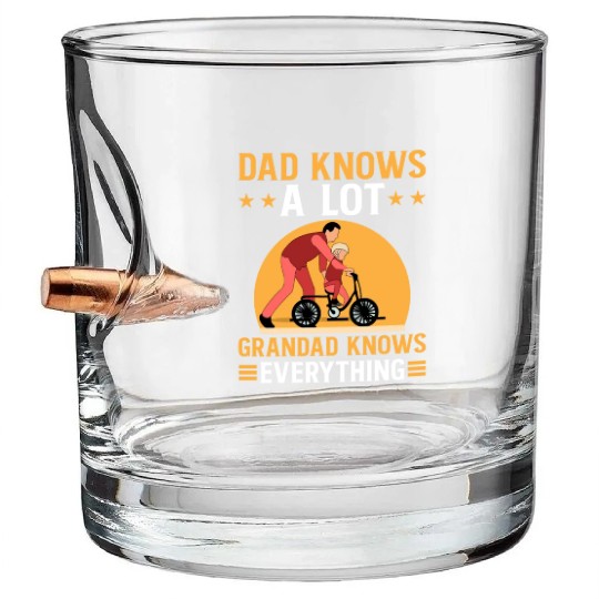 DAD KNOWS A LOT GRANDAD KNOWS EVERYTHING Bullet Whiskey Glasses