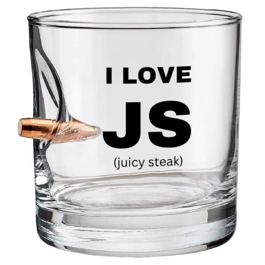 JavaScript web developer funny programming Bullet Whiskey Glasses