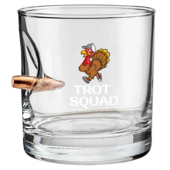 Thanksgiving Running Turkey Trot Squad Bullet Whiskey Glasses