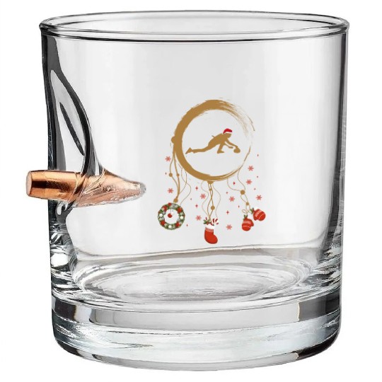 Winter dreamcatcher Christmas Curling Bullet Whiskey Glasses