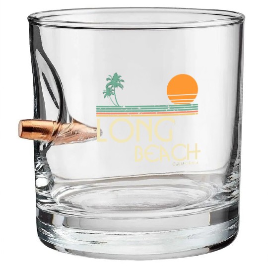 Vintage Long Beach California Bullet Whiskey Glasses