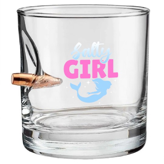 Girl Salty Mermaid Lover Bullet Whiskey Glasses